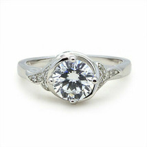 Round Cut 2.20Ct Simulated Diamond White Gold Plated Engagement Ring in Size 6.5 - £107.17 GBP