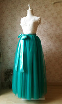 Green Maxi Tulle Skirt Women Custom Plus Size Wedding Puffy Tulle Maxi Skirt