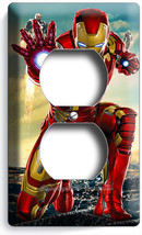 Ironman Super Hero Duplex Outlet Wall Plate Cover Boys Bedroom Iron Man Tv Room - £14.93 GBP