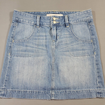 Old Navy Skirt Womens 4 Mini Jean A-Line Blue Medium Light Wash Denim Pockets - £9.07 GBP