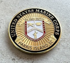 Usmc Challenge Coin U.S. Marine Boots On The Ground Parris Island Coin - £12.27 GBP