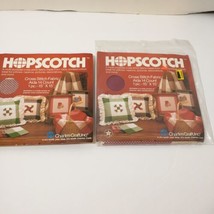 2 Pieces Hopscotch Cross Stitch Fabric Charles Craft 14 Count 15&quot; x 15&quot; Rose - £10.27 GBP