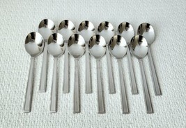 Lenox REGALIA 18/10 Stainless Round Bowl Cream Soup Spoons ~ Set of 12 - £44.98 GBP