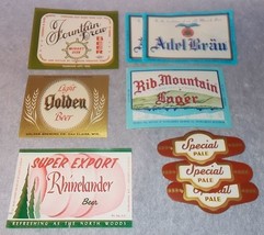 Wisconsin Beer Brewing Bottle Labels Lot Fountain City Eau Claire Rhinelander - £7.79 GBP