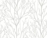 White And Off-White Treetops Peel-Sticker Wallpaper, Nuwallpaper Nu2394. - $38.93