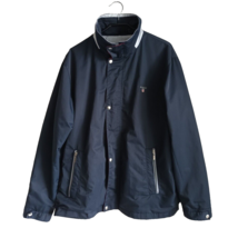 Gant USA Vintage  Mens Navy Blue Windbreaker Jacket Double Pockets Logo size XL - £21.21 GBP