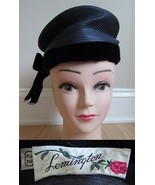 AUTHENTIC VINTAGE Designer LEMINGTON Mod Hat 1960&#39;s blue FANTASTIC CONDI... - $32.62