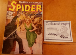 The Spider June 1935 Hordes of the Red Butcher w Lost Souls Pedigree Cer... - $350.00
