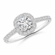Authenticity Guarantee 
ANGARA Round Natural Diamond Halo Ring in 14K Gold wi... - £1,412.06 GBP