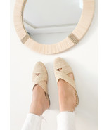 Mule plate en Raffia , chaussure d'été très confortable, Babouches plates croisé - $75.80