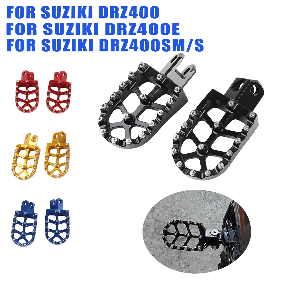 Foot Pegs Pedals Footrest Footpegs Accessories For Suzuki DRZ400S DRZ400SM - £29.16 GBP+