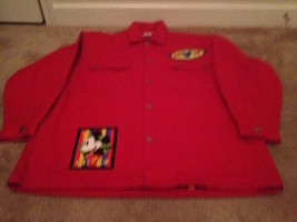 Vintage Disney Mickey Mouse &amp; Co Button Up Jean Jacket Red Size XL Adult - $194.04