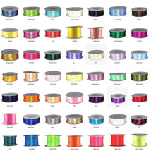1/16&quot;, 1/8&quot; Double Faced Satin Ribbons 100% Polyester 100 Yards Roll Wholesale - £3.53 GBP+