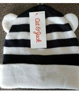 Kids&#39; Striped Cuffed Beanie Cat &amp; Jack™ Black &amp; White With Cat Ears One ... - $42.10 CAD