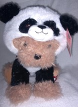 Plush Scruffy Puppy in Panda Bear Suit 10&quot; Plush NWT - £14.59 GBP