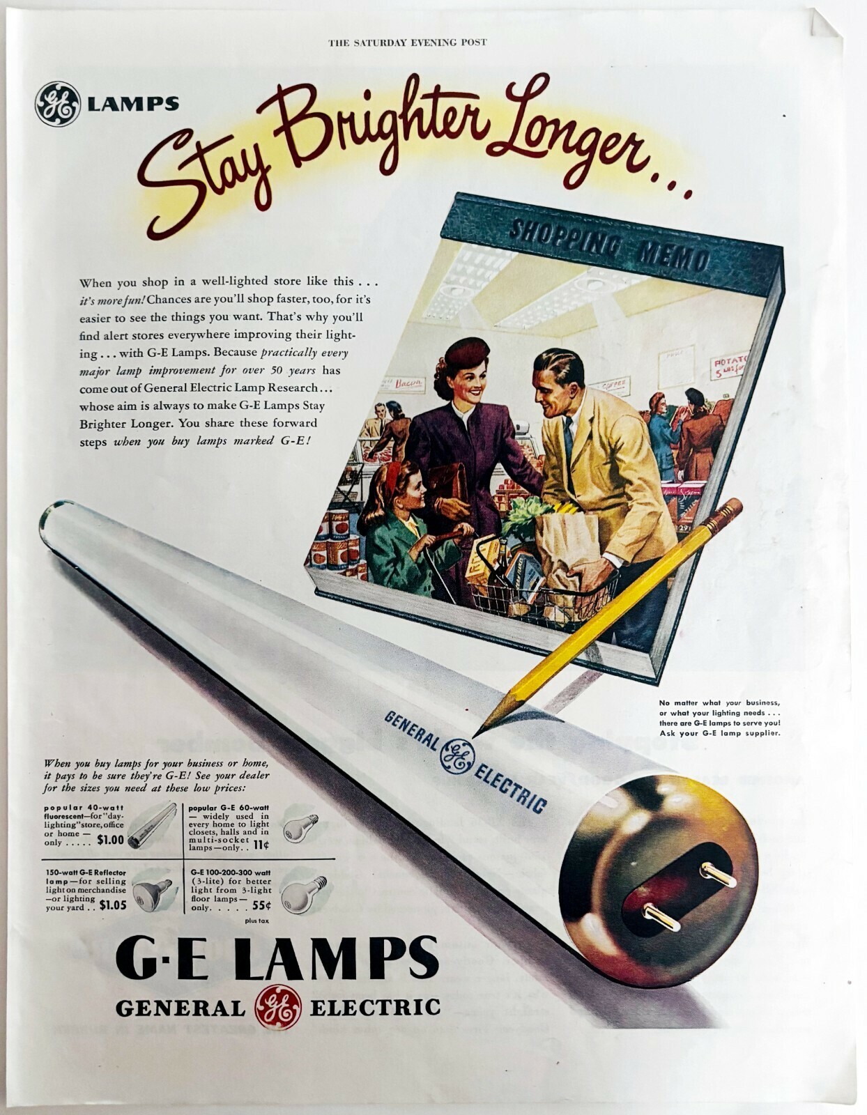 1947 General Electric Lamps Advertisement Fluorescent Lighting Vintage GE DWJJ21 Item image 2
