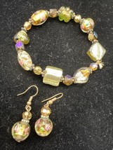 Premier Designs Earrings and Bracelet Lot 3D Flower Work Within The Beads - £15.72 GBP