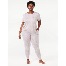 Joyspun Women&#39;s Short Sleeve T-Shirt &amp; Joggers Pajama Set Snooze Size 3X... - £7.74 GBP