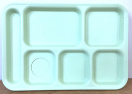Pair 2 Vintage Cambro Mint Green Cafeteria School Lunch 6 Compartment Fo... - $59.99