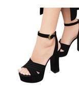 Coach Black Suede Platform Sandals Size 8.5 - $94.05