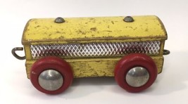 Vintage Brio Lillyput Train Car Yellow with Red Wheels Rough Shape 1960s - £9.61 GBP