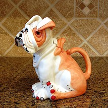 Sweet Pea Bull Dog Teapot Collectible Animal Ceramics Décor Blue Sky Cla... - $66.49