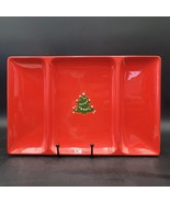 New w/Tags HTF Rare Waechtersbach Red Christmas Tree Holiday 3 Part Serv... - $121.84 CAD