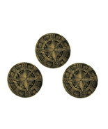 Set of 3 Bronze Finish Cement Nautical Compass Rose Wall Hanging Plaques - £26.74 GBP