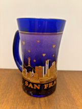 Cobalt Blue  City of San Francisco Souvenir Mug Hearts Moon Gold 5 Inche... - $18.55