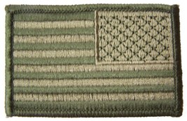 GREEN CAMO AMERICAN FLAG right arm PATCH P9001 NEW 3&quot; BIKER EMBROIDERED ... - £3.75 GBP