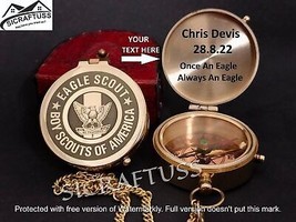 Personalized Eagle scout of america brass compass | Boy Scout Compass For Gift. - £15.33 GBP