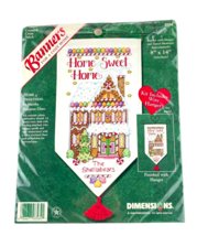 Dimensions Cross Stitch Banner Gingerbread Home Sweet Home w Hanger Kit 8584 - $21.20