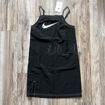 NWT New Nike DM6742-010 Women&#39;s NSW Swoosh Woven Casual Cami Dress Black Size L - £31.41 GBP