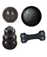4 Piece Extreme Tough Dog Toy Set Durable Black Rubber Flyer Bone Ball P... - $1,292.61 MXN+