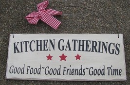 Primitive Wood Sign -  wd306-Kitchen Gatherings  - £3.97 GBP