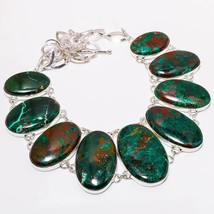 Sanora Chrysocolla Oval Shape Gemstone Handmade Necklace Jewelry 18&quot; SA 6600 - £14.38 GBP