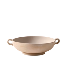 9.75&quot; Ceramic Low Stone Distressed Bowl, Taupe - $551.67 MXN