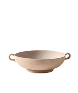 9.75&quot; Ceramic Low Stone Distressed Bowl, Taupe - $551.67 MXN