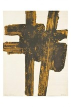 PIERRE SOULAGES Eau-Forte XVIII, 1962 23.75&quot; x 15.75&quot; Offset Lithograph ... - $82.17