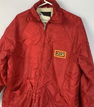 Vintage Kent Jacket Promo Red Full Zip Nylon Men&#39;s Large Wiman USA 70s 80s - £39.10 GBP