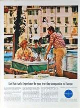 PAN AM&#39;S Airline Campion to Europe Vacations Relaxing 1964 Vintage Print Ad - $208.33 MXN
