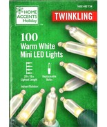 HOME ACCENTS HOLIDAY 1002 482 734 100CT WARM WHITE MINI LED TWINKLING 28... - $281.49 MXN