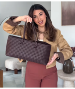 ZARA BNWT 2025. BURGUNDY RED TOTE BAG BRAIDED ELONGATED. 6079/510/624 - $104.70