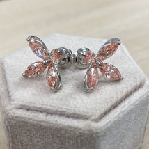 2.85 TCW Marquise Brilliant Cut Lab Grown Pink Diamond X Stud Earrings 14k Gold - $1,878.34