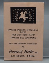Vintage House Of Kräuter Verwendung &amp; Menge Informationen Werbung 1960&#39;s - £28.43 GBP