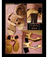 Calvin Klein leather strap shoes. 1990's, Size 8. Ships Free - £30.37 GBP