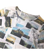 Rue21 Sheer Mesh Graphic Top XL Scenic City Nature Floral Y2K Aesthetic ... - $22.33 CAD