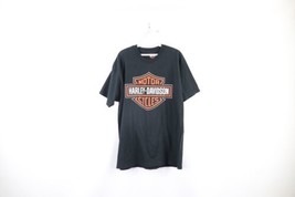 Vintage Y2K 2001 Harley Davidson Mens Large Faded Spell Out Big Logo T-Shirt USA - £43.47 GBP
