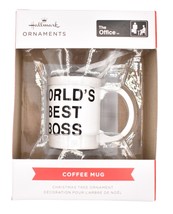 Hallmark The Office World&#39;s Best Boss Coffee Mug Christmas Ornament - £10.85 GBP