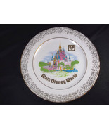 Walt Disney World souvenir wall plate Magic Castle gold mickey gold rim ... - $11.07